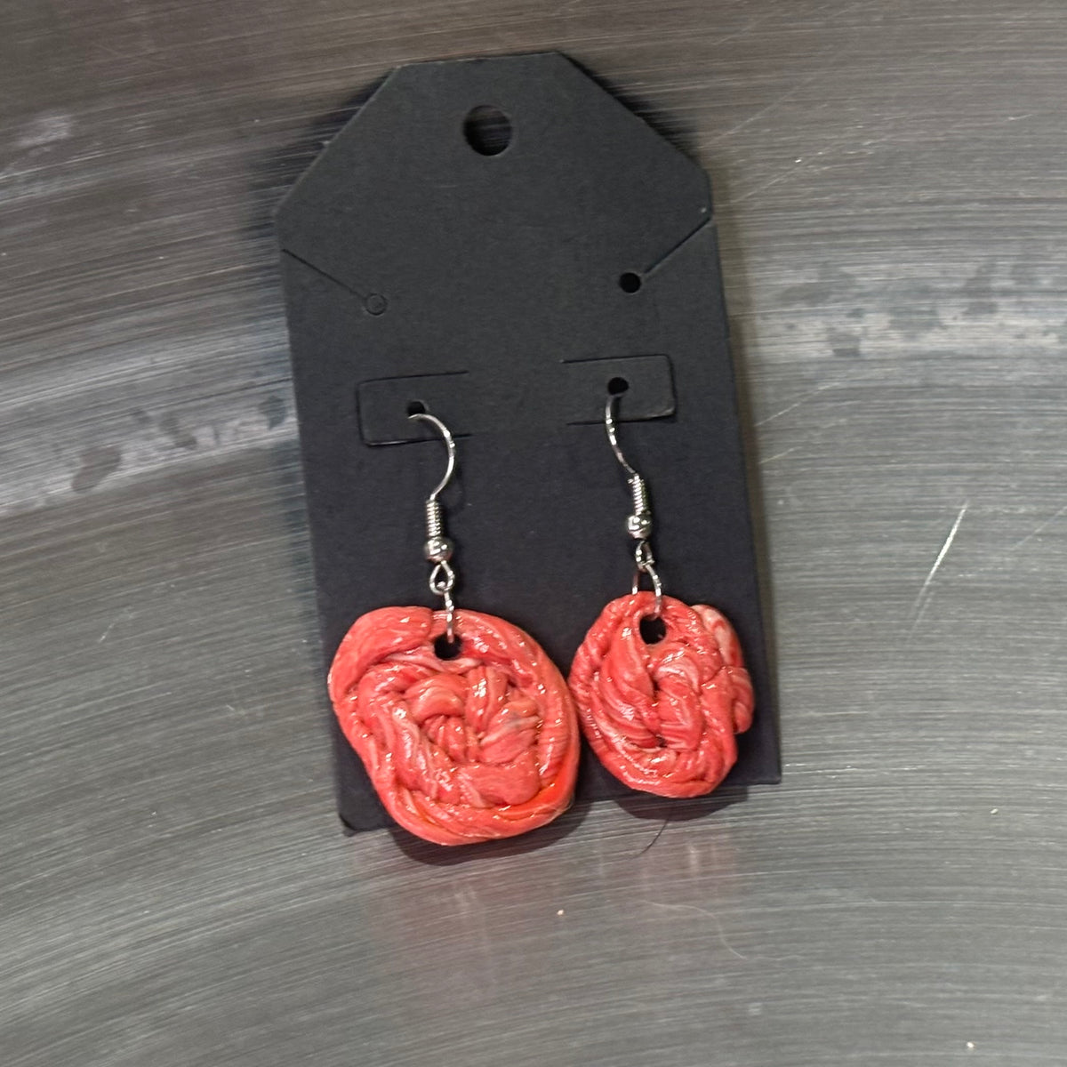 Chewed up gum, earrings